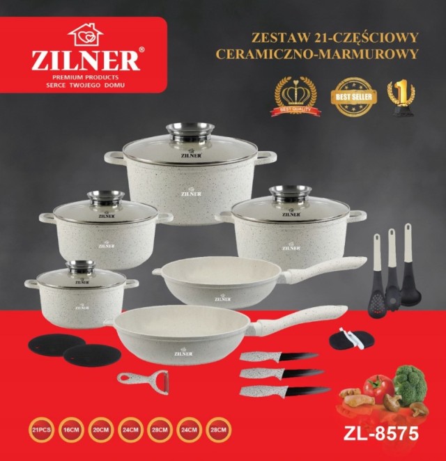 Σετ Μαγειρικών Σκευών 21 τμχ ZILNER ZL-8575