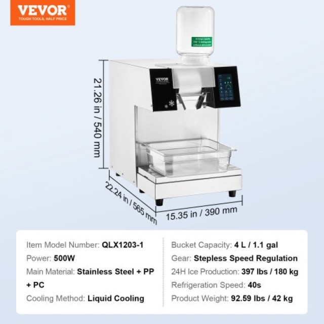 VEVOR  Εμπορική Μηχανή Πάγου 397LBS/24H για Παγωτό  SLXNBJCMYJP1SWA5FV2