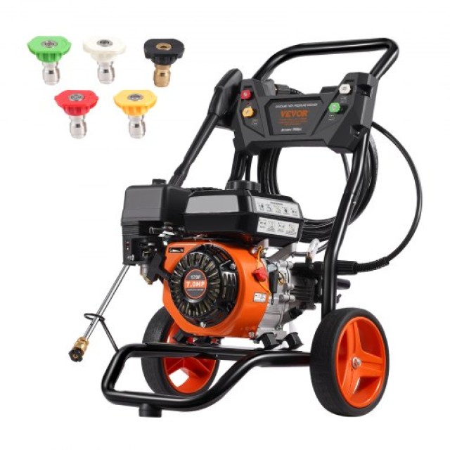 VEVOR  Πλυστικό Μηχάνημα Βενζίνης 3400 PSI 2.6 GPM με 5 Ακροφύσια για Αυτοκίνητα Κάθετο RYGYQXJLBLS12CK4AV0