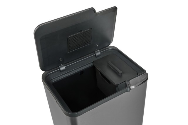 Κάδος Απορριμμάτων Push Bin 36L 48 x 38 x 54,5 cm - Μεταλλικό Γκρι 8720604888034 Umuzi Cleaning