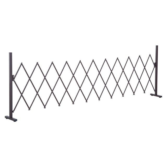 Outsunny Scissor Gate Fence Extendable Scissor Barrier 35-300cm Κήπος Αλουμίνιο καφέ H103,5cm 844-138