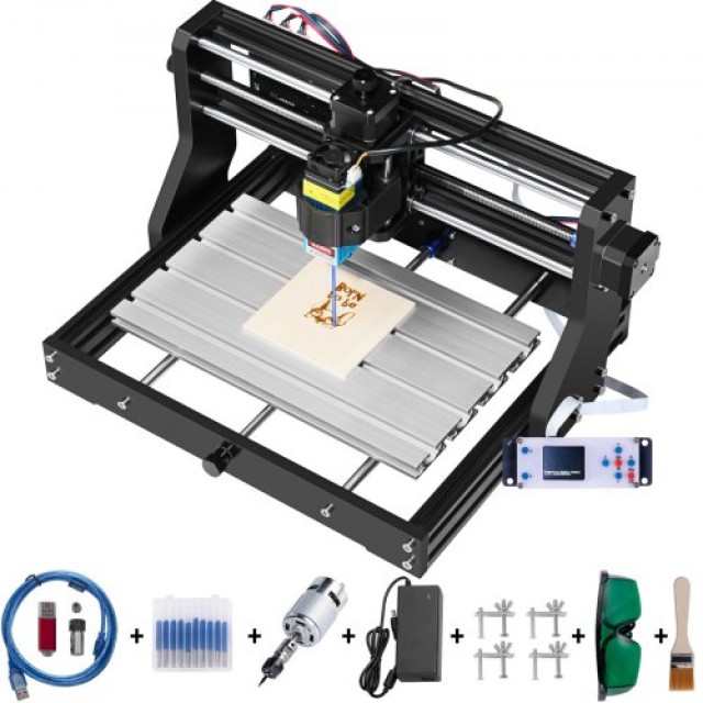 VEVOR  CNC 3018 Pro 15W Μηχάνημα Χάραξης Laser 3 Άξονες με Offline Controller για Πλαστικό, Ακρυλικό, PVC, Ξύλο DKJ3Z3018PRO15W01V2