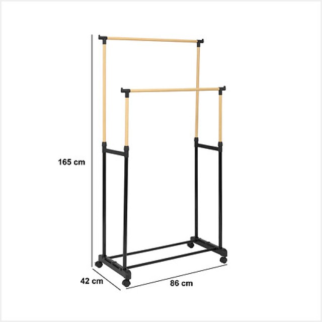 Διπλή Κρεμάστρα Ρούχων 86 x 42 x 165 cm Μαύρο 205558 5Five Simply Smart