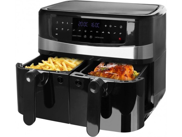 Διπλή Φριτέζα Αέρος XXL -Air Fryer 2400W 9lt Μαύρο AF-126672.4 Emerio