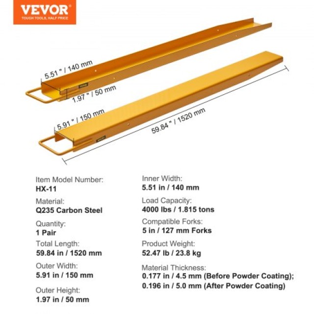 Επέκταση Πιρουνιών Κλαρκ 60 x 5.9 (Ζεύγος)  EX605JCHCT152CM01V0