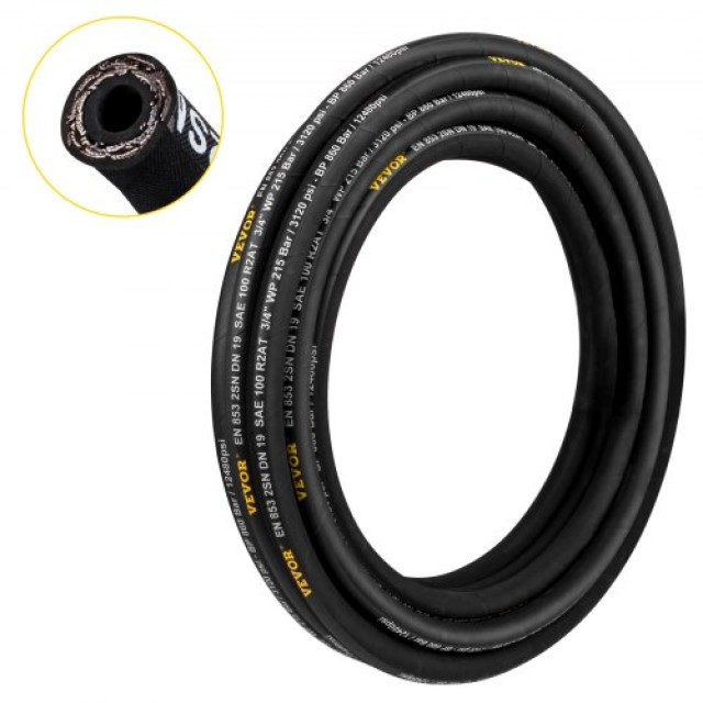 Σπιράλ Υδραυλικός Σωλήνας VEVOR 100ft R2 5800 PSI  YG100FT1-4-580001V0