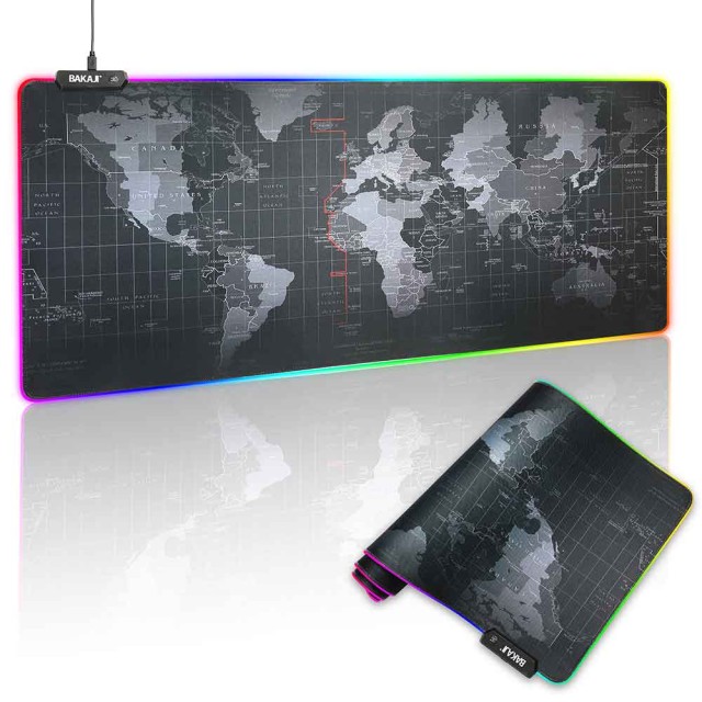 BAKAJI  Gaming MousePad με 14 LED RGB Εφέ Φωτισμού 90 x 40 cm 02838281