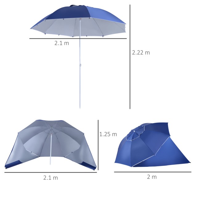 Ομπρέλα - Σκηνή Παραλίας 2 σε 1 210 x 222 cm Outsunny 84D-022