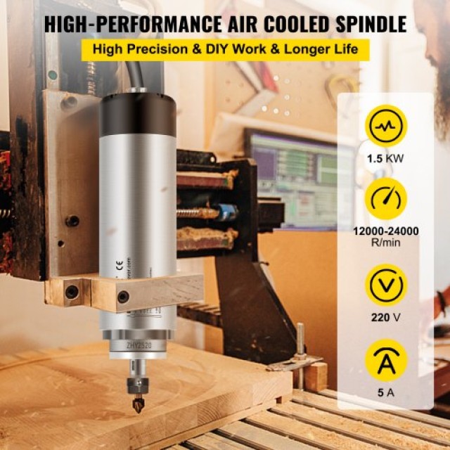 VEVOR 1.5KW Αερόψυκτο Μοτέρ CNC για Χάραξη/Φρεζάρισμα  1.5KWFLDJ00000001V0