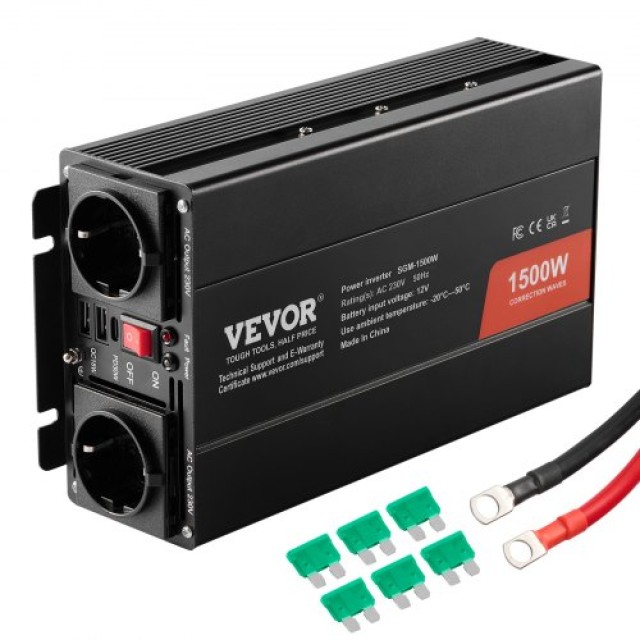 VEVOR Μετατροπέας Ισχύος 1500W 12V σε 230V  XZXNBQ1500WXQCR5AV2