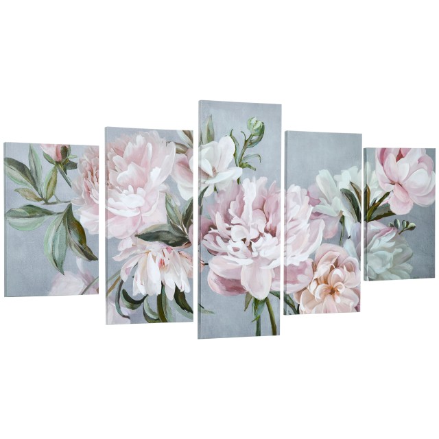 HOMCOM Canvas Prints Flowers, Ξύλο πεύκου για το σπίτι και το γραφείο, 200x100cm, Πολύχρωμο