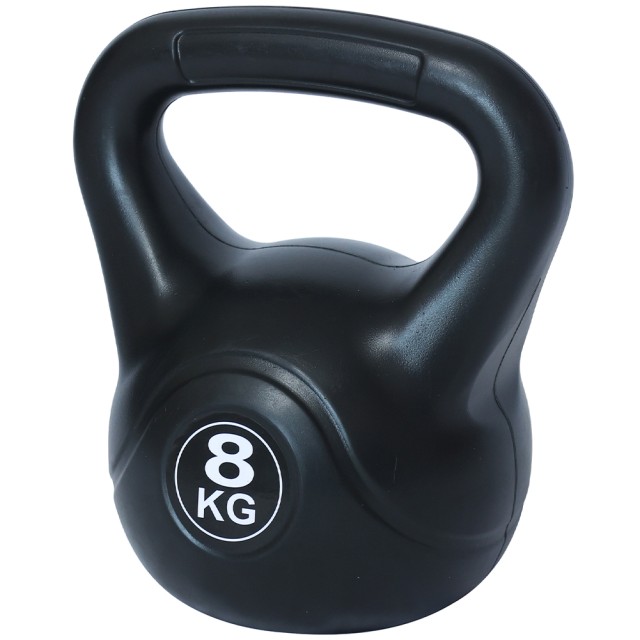 BAKAJI  Kettlebell 8 Kg από PVC με τσιμέντο, αντιολισθητική λαβή, βάρος για γυμναστική.  02839095