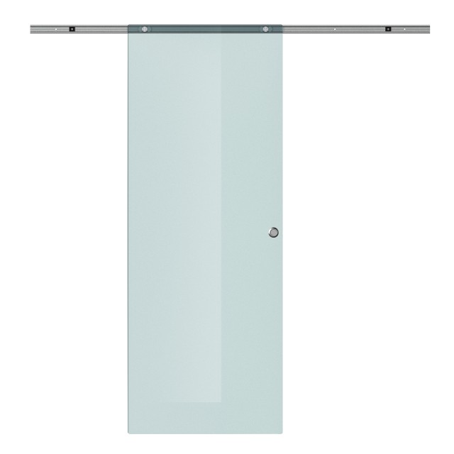 Συρόμενη πόρτα Homcom Frosted Glass και πίστα αλουμινίου, 77,5x205cm