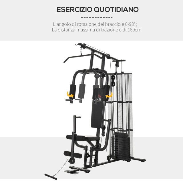 Πολυλειτουργικό Gym Fitness Station HOMCOM για οικιακή και επαγγελματική προπόνηση σε χάλυβα