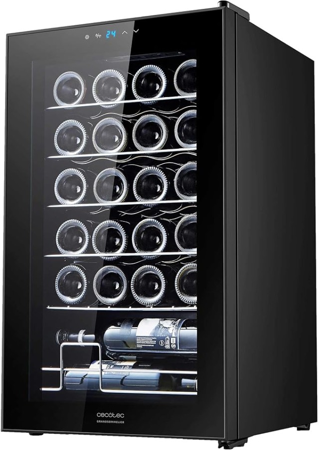 CECOTEC  Συντηρητής Κρασιών GrandSommelier 2450 Black Compressor, 24 Φιάλες, Σύστημα Συμπιεστή, Θερμοκρασία 5-18ºC  CEC-00124