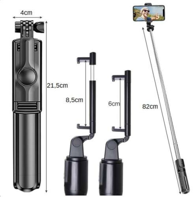 Selfie Stick/Tripod με Bluetooth και Τηλεχειριστήριο Izoxis 23518