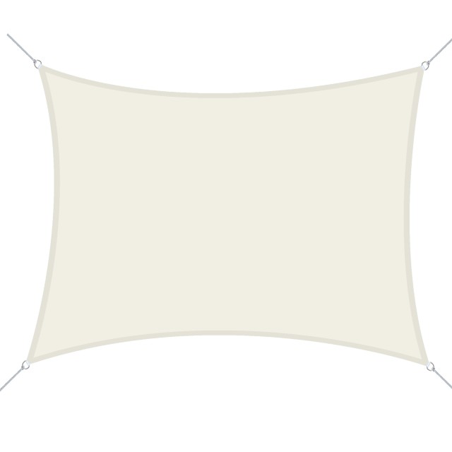 Outsunny Vela Shading Rectangular Polyester Sun Shade 3x4m Κρεμ Λευκό 840-142CW