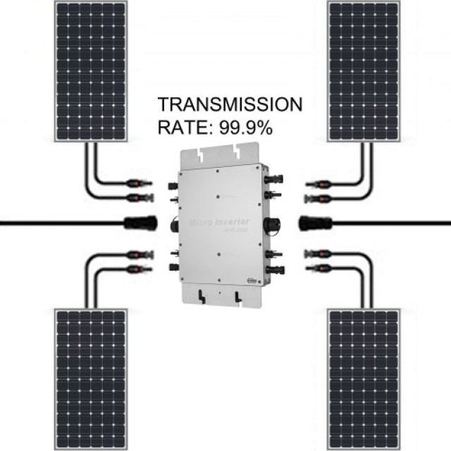 VEVOR 1200W Ηλιακός Αντιστροφέας MPPT Αδιάβροχος 220V  NBQ1.2KW-220VWXBWV0