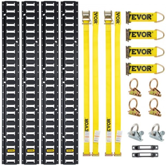 VEVOR  Σετ Δεσίματος E Track, 18 τεμ. 5FT, 4 Ράγες & Αξεσουάρ Ασφάλισης Φορτίου HSPSE5FT16PCSQSCXV0