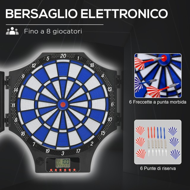 SPORTNOW Electronic Darts Board σε PP με 6 Darts και οθόνη LCD, 83x45x4 cm, κόκκινο και μαύρο A70-067V00BK