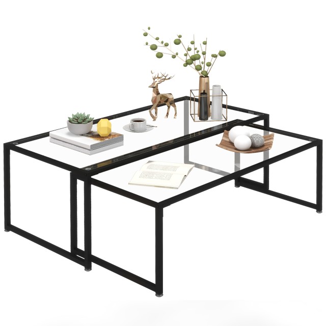 Σετ Μεταλλικά Τραπέζια Σαλονιού Nesting 119 x 56 x 44.5 cm HOMCOM 839-791V00BK