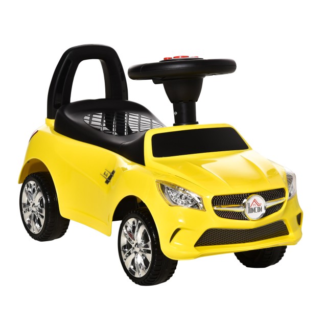 HOMCOM Ride-on Toy Car for Children, Μουσική και Φώτα, Ηλικία 18-36 Μηνών - Κίτρινο 370-197YL