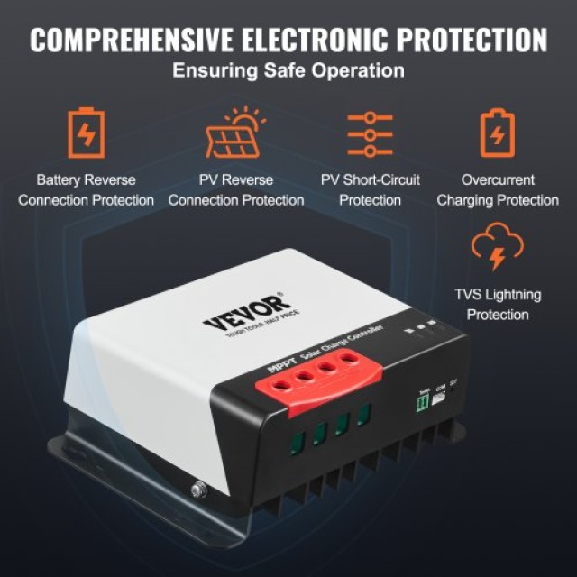 VEVOR 50A MPPT Ηλιακός Ρυθμιστής Φόρτισης με Bluetooth  DYTYNCDKZQNZL3OA4V9