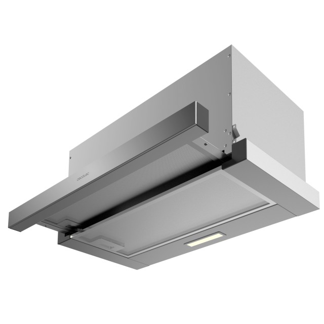 CECOTEC  Τηλεσκοπικός Απορροφητήρας Bolero Flux TLM 603500 Inox, 60cm, 350m³/h, 70W, Κλάση A, 2 Ταχύτητες, Φίλτρο Άνθρακα  CEC-02861