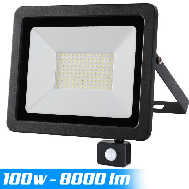 BAKAJI  Προβολέας LED Faro 100W Υψηλής Φωτεινότητας 8000lm Εξωτερικός Προβολέας με Αισθητήρα Κίνησης  02833067