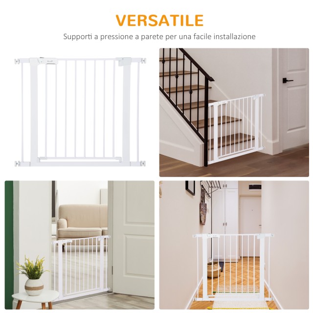 PawHut Dog Safety Gate, Push-Fit Ρυθμιζόμενο Πλάτος 75-96cm