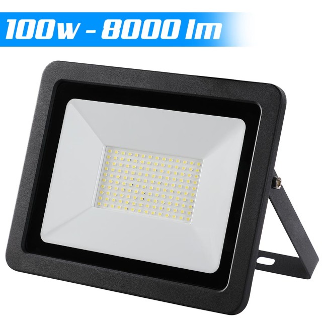 BAKAJI  Προβολέας Faro Led 100W Υψηλής Φωτεινότητας 8000lm Εξωτερικός Slim Ψυχρό Λευκό  02833064