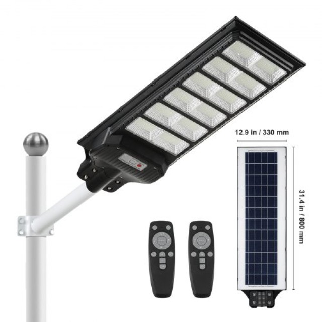 VEVOR 600W LED Ηλιακός Φωτισμός Δρόμου 1000LM με Αισθητήρα Κίνησης Εξωτερικού Χώρου  Q1600W60000LMA7AIV0