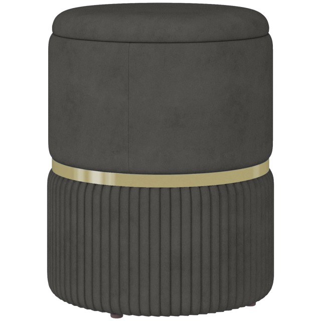 HOMCOM Storage Pouf 120 kg max για Σαλόνι, Είσοδο και Υπνοδωμάτιο, σε πολυεστέρα, 36x36x44 cm, Γκρι