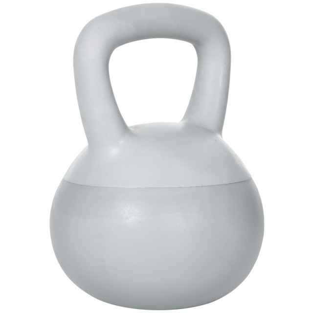 SPORTNOW Kettlebell 12kg σε PVC και μεταλλική άμμο για προπόνηση ώμων και δικεφάλων, 22x22x29 cm, γκρι A91-270V04GY