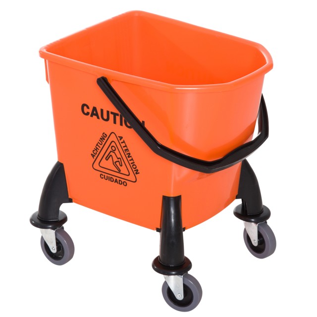 Homcom Professional Cleaning Cart with αφαιρούμενο Wringer και ρόδες, πορτοκαλί