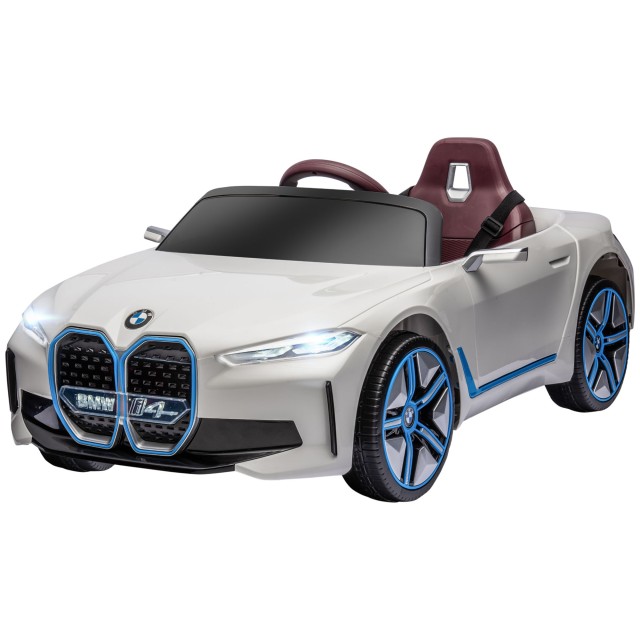 HOMCOM Electric Ride-On Toy Car για παιδιά 3-8 ετών με δίπλωμα BMW με Τηλεχειριστήριο, Κόρνα και Προβολείς, 115x67x45 cm, Λευκό 370-294V90WT