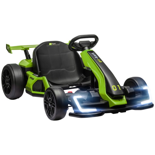 HOMCOM Ηλεκτρικό Go Kart για Παιδιά 6-12 Ετών 24V 12km/h με Ρυθμιζόμενο Κάθισμα Πράσινο 370-287V90GN