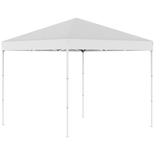 Outsunny Folding Garden Gazebo 2,45 x 2,45 m σε Steel and White Oxford Fabric 84C-119V01WT