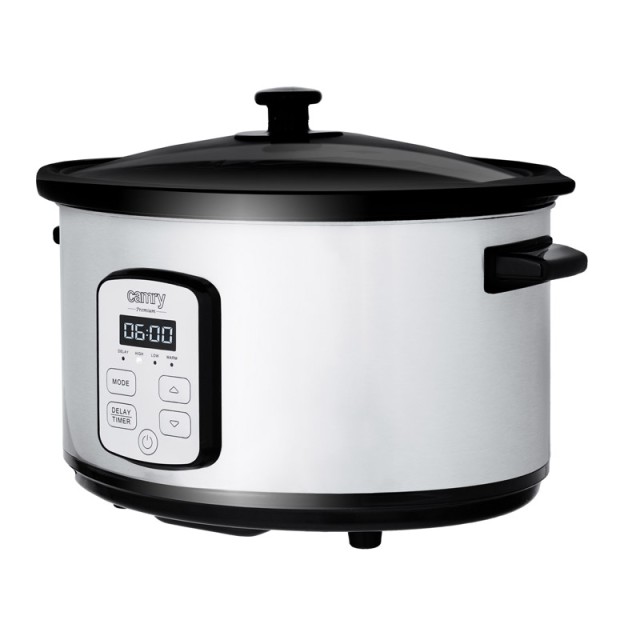 Ηλεκτρική Γάστρα με Γυάλινο Καπάκι Slow Cooker 4.7 Lt 270 W Camry CR-6414