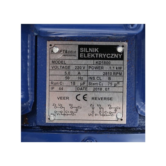 Ηλεκτρικός Κινητήρας 1.1 kW 220 V Kraft&Dele KD-1800