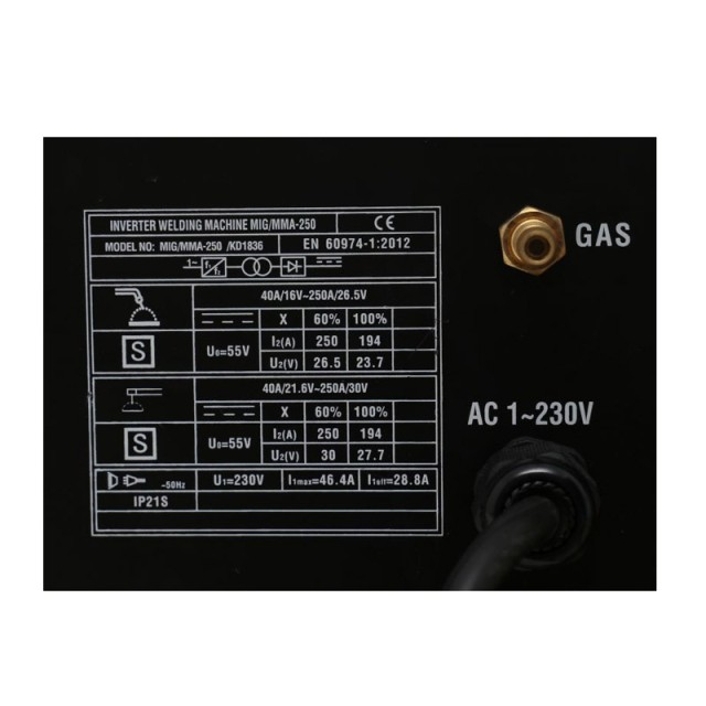 Ηλεκτροκόλληση Inverter MMA 250A 230V IGBT PWM Kraft&Dele KD-1836