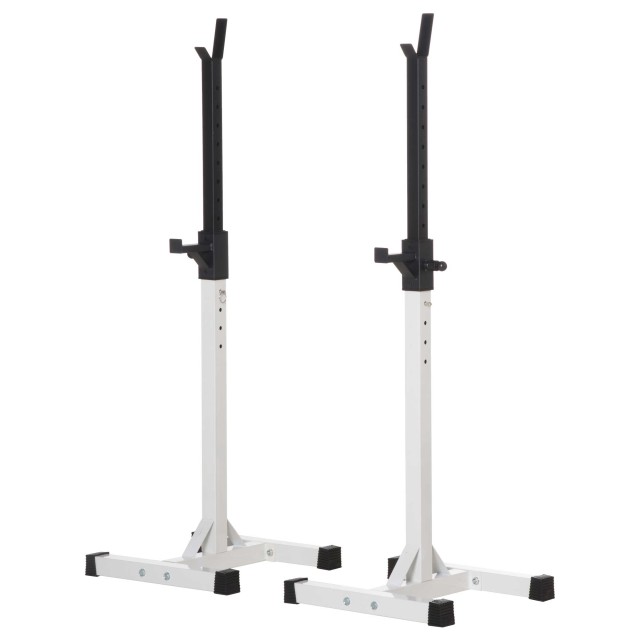 HOMCOM Universal Steel Barbell Rack, Ρυθμιζόμενο ύψος σε 12 επίπεδα, Μέγιστο Φορτίο 150 kg A91-174