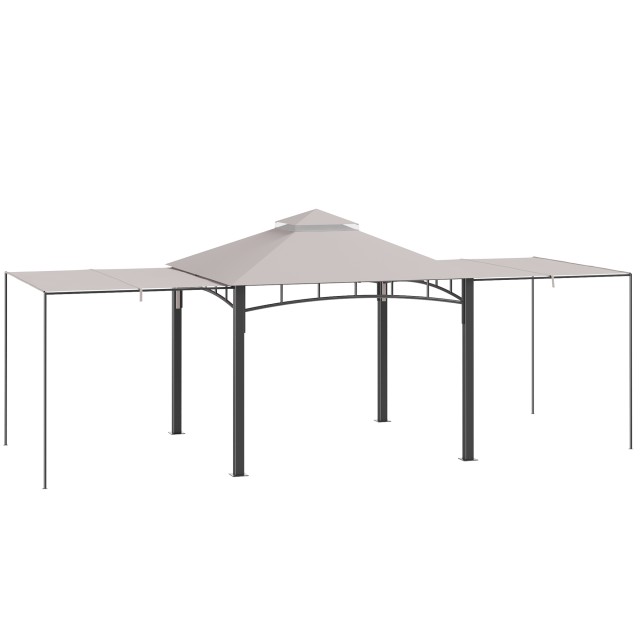 Outsunny 3x3 m Garden Gazebo με Πλαϊνή Τέντα, Ύψος 288 cm, Χακί