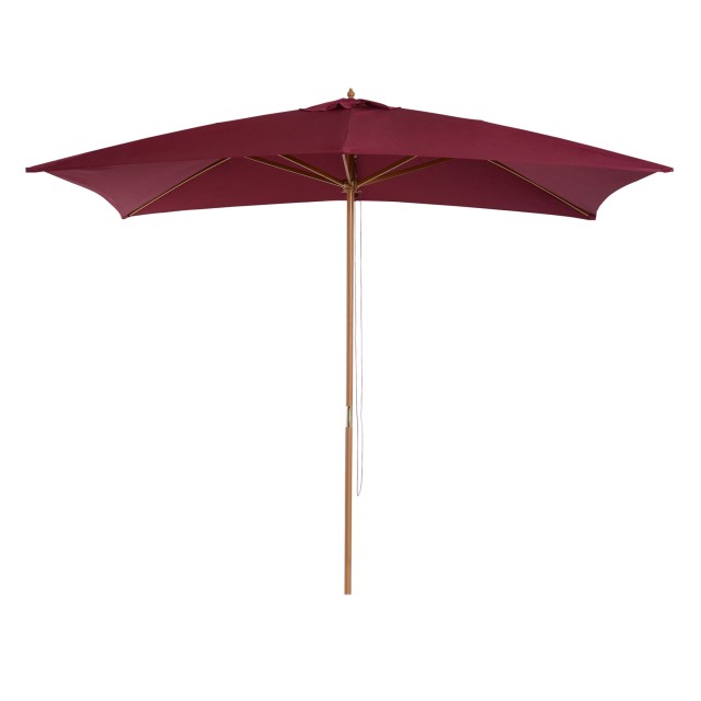 Outsunny Parasol in Wood, 2x3m, Bordeaux