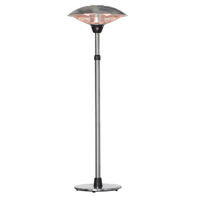 Outsunny Outsunny Outdoor Heater Mushroom με 3 θερμοκρασίες και ρυθμιζόμενο ύψος σε ατσάλι και αλουμίνιο, ασήμι 842-275V90SR