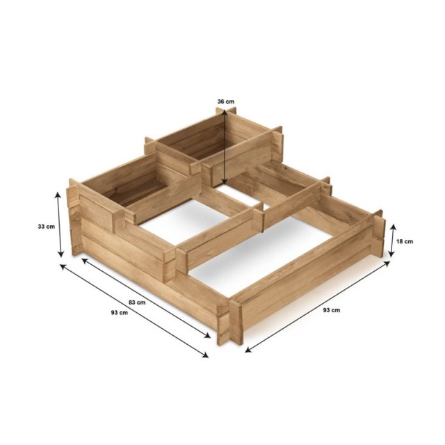 Ξύλινη Ζαρντινιέρα 5 Επιπέδων 93 x 93 x 36 cm Χρώματος Καφέ Jardikt 10060011-GR