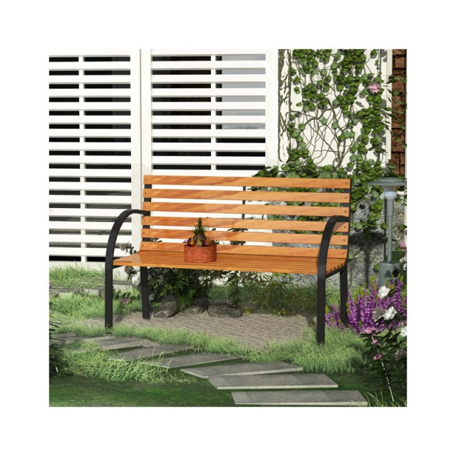 Ξύλινο Διθέσιο Παγκάκι Κήπου 122 x 60 x 80 cm Outsunny 84B-188