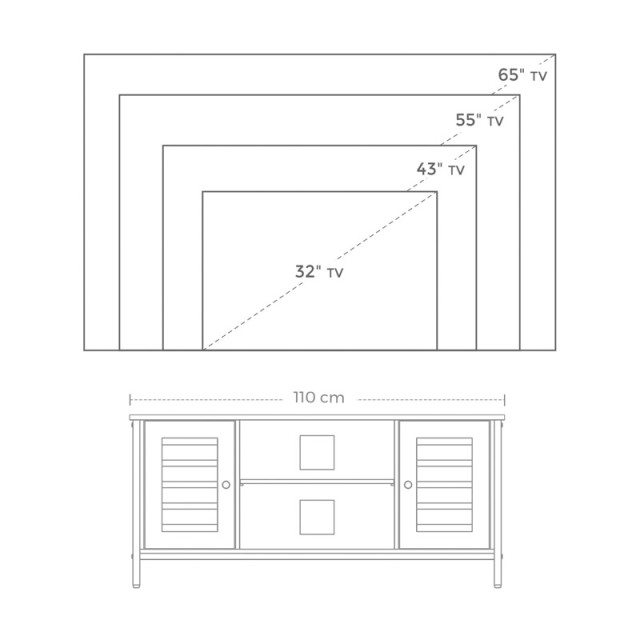 Ξύλινο Έπιπλο Τηλεόρασης 110 x 40 x 50 cm VASAGLE LTV43BX - 12 άτοκες δόσεις και 5% cash back