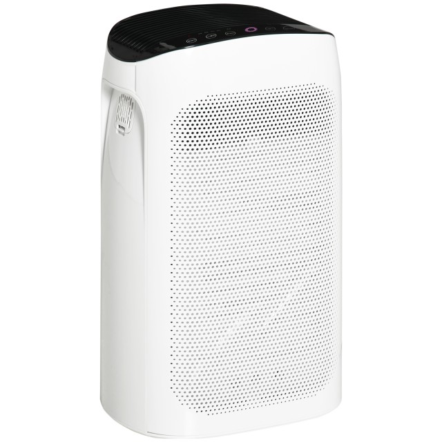 HOMCOM Air Purifier Triple Layer HEPA Filter, 3 Speeds, Modes Sleep and Timer, 32,7x22x55,8cm, Λευκό