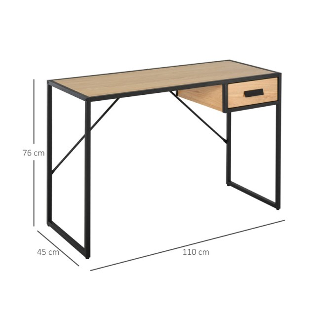 Μεταλλικό Γραφείο με 1 Συρτάρι 110 x 45 x 76 cm HOMCOM 836-195